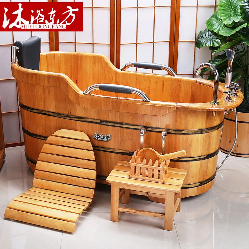 Eimer für Erwachsene, Holzeimer, Badewanne mit Wasserhahn, Holzeimer