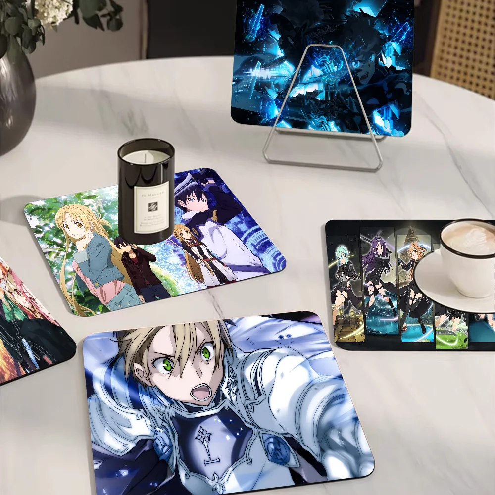 

Sword Art Online Table Drain Pad Tabletop Absorbent Draining Mat Tableware Mats Placemats For Table Decor