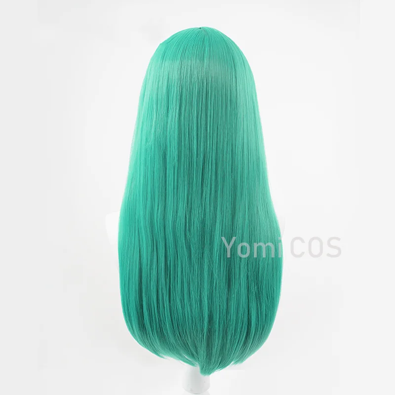 Lum Invader Cosplay Perruque pour Femmes et Bol, Anime Urusei Yatsura, Cheveux Longs Verts, Accessoires de ixd'Halloween, 60cm