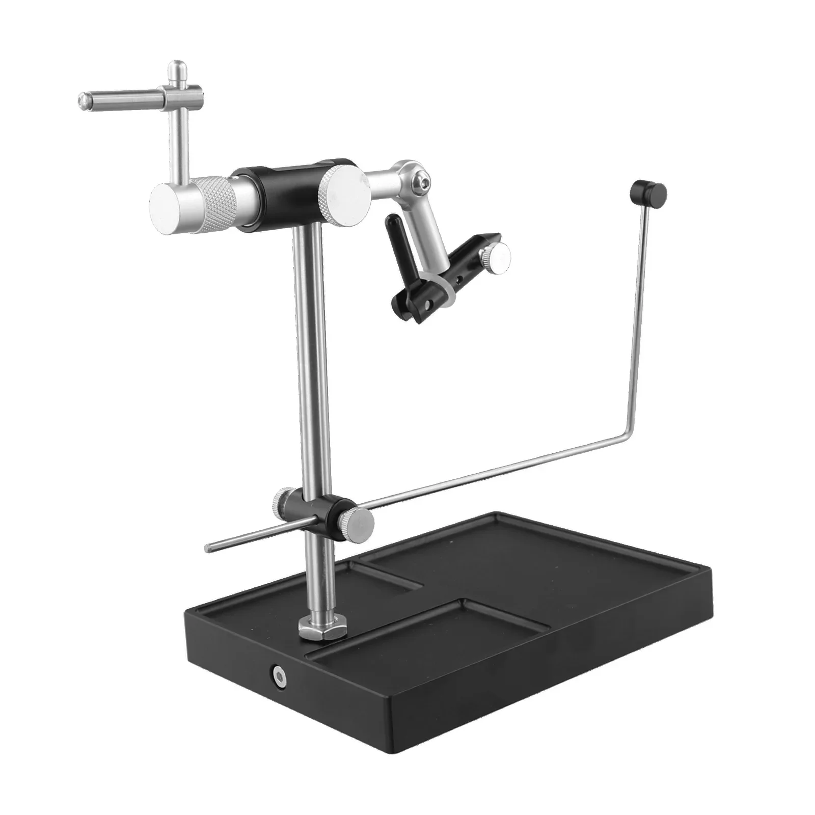 Rotatable Fly Tying Vise with Bobbin Holder for Fishing Flies and Jig Lures Offering Precise Thread Control and Stable Base