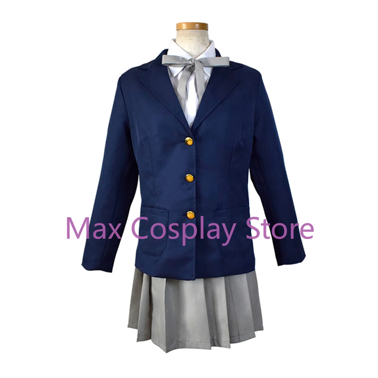 Max Cos Anime K-ON Cosplay Akiyama Mio Costume Party Uniform Full Set Hirasawa Yui Cos JK Suit