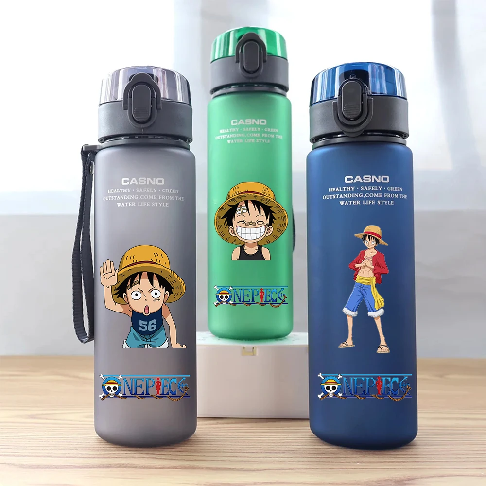 ONE PIECE 560ML Large Capacity Water Cup Food Grade Plastic Material Portable Camping Sport Fitness Water Bottle Monkey D. Luffy