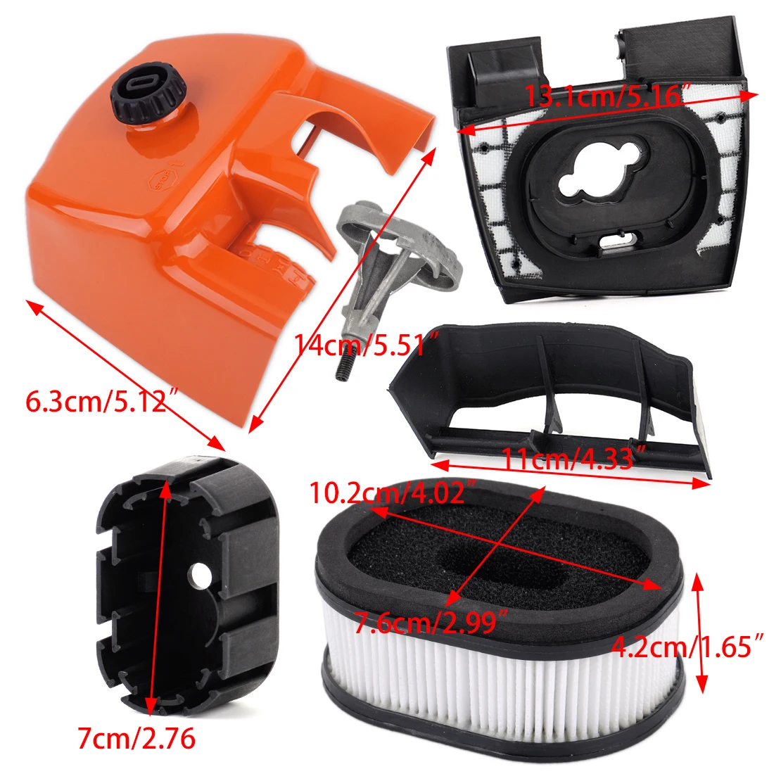 LETAOSK New 6PCS/Set Air Filter Cover Baffle Base Plate Flange Fit for Stihl 066 065 MS660 MS650