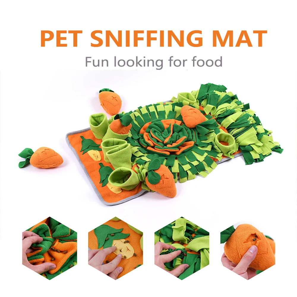 

Snuffle Pet Sniffing Mat Carrot Dog Slow Food Mat Pet Sniffing Dogs Training Anti-tampering Home Toy Dog Toys for Large Dogs