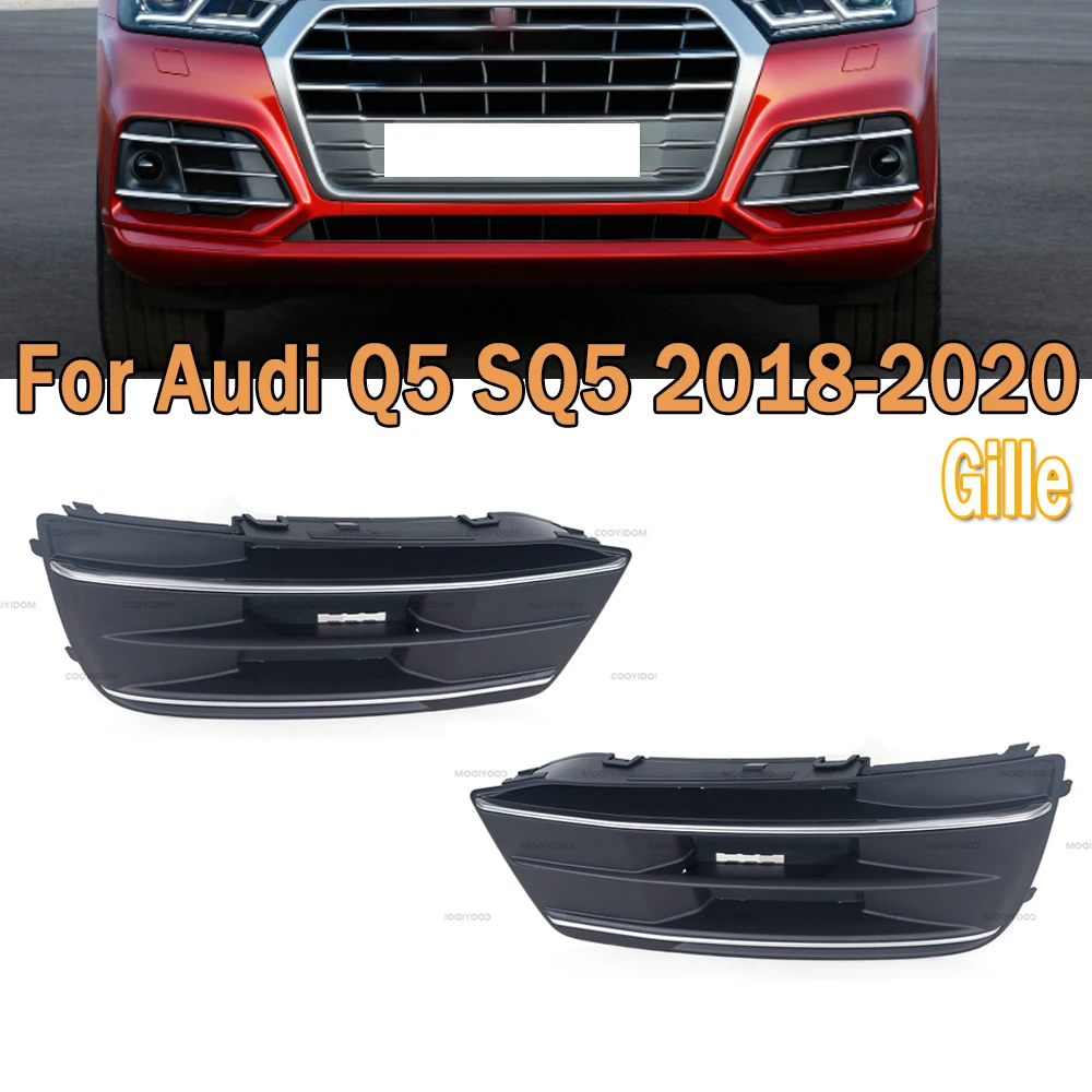 

Car Front Bumper Grille Fog Light Cover Trim Fog Light Grille Black Shell For Car Fit For Audi Q5 SQ5 2018 2019 2020 Car Light