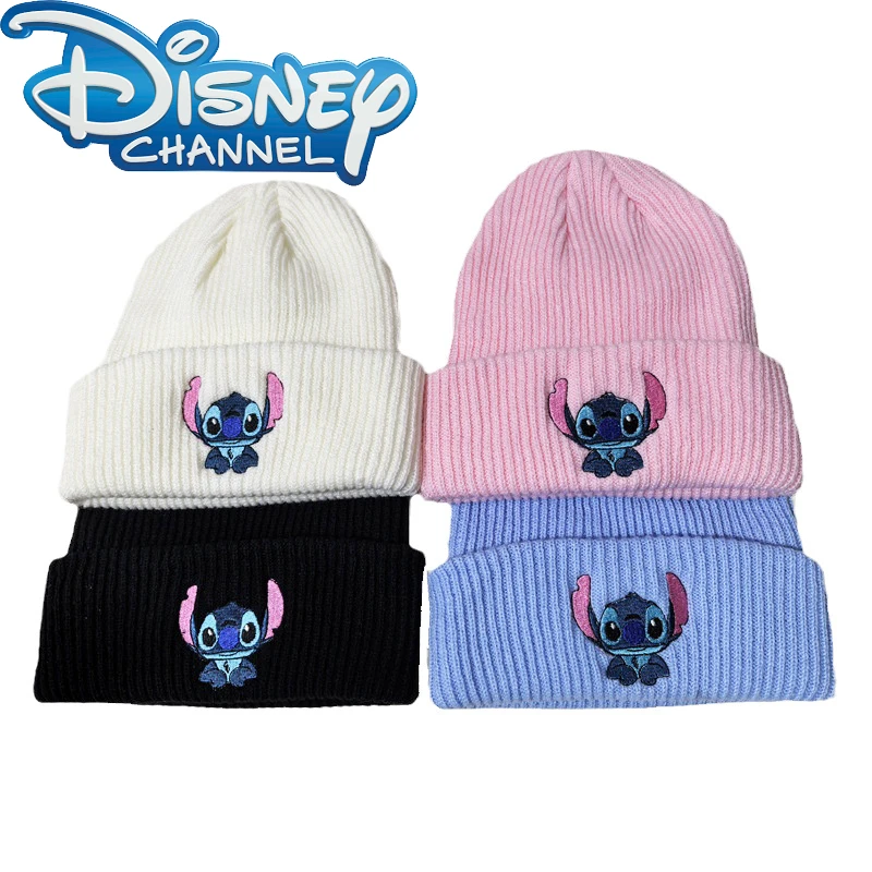 

Stitch Knit Hat Cartoon Embroidered Benie Cap Cute Unisex Warm Stretchy Hats Christmas Gift for Adult Kids Outdoor Thermal Caps