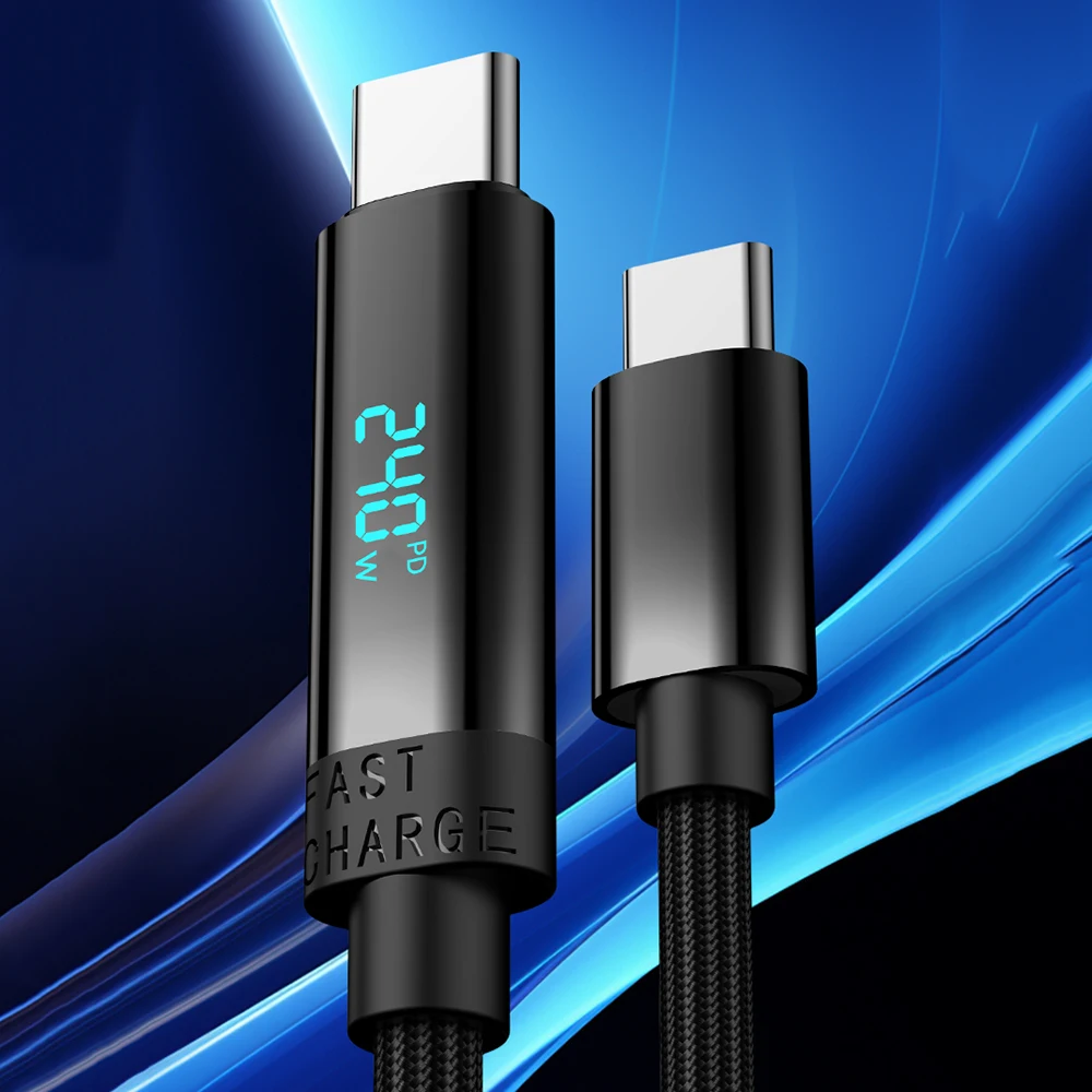 Type C To Type C Cable 240W PD 3.1 Fast Charging USB C To C Display Cable For Macbook Huawei Xiaomi Samsung S23