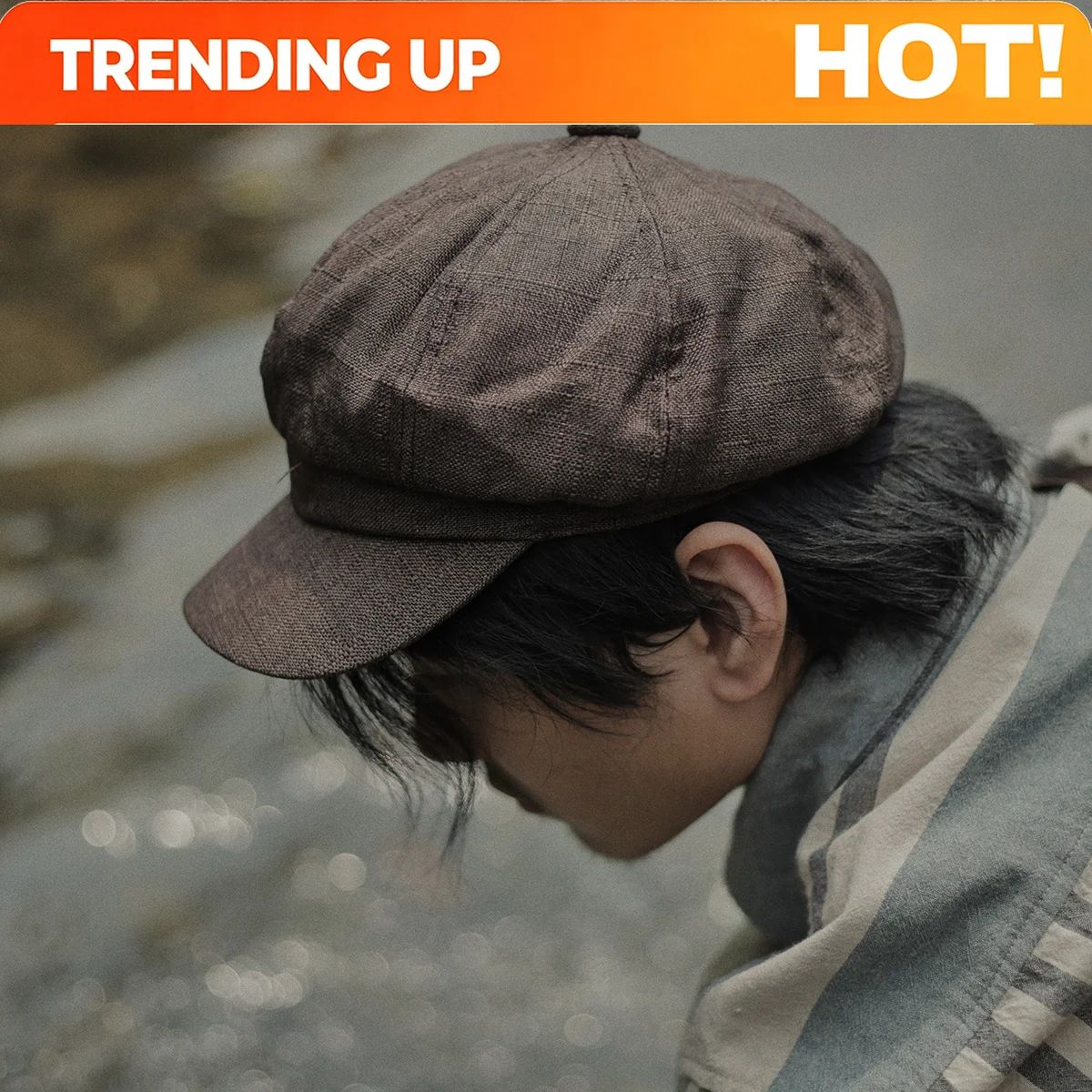 Customization Japanese-Style Retro Artistic All-Matching Octagonal Hat Men's Mesh Red Thin British Newsboy Cap