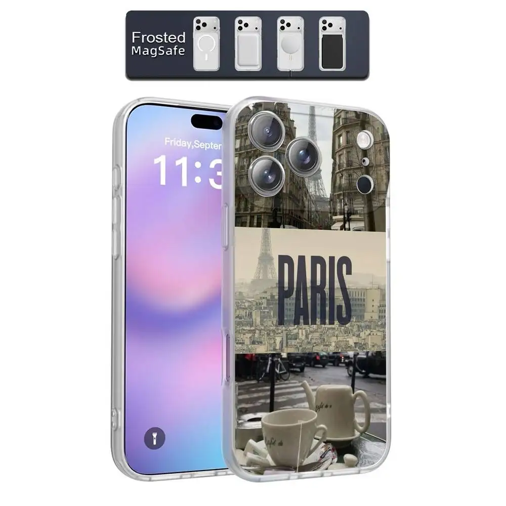 Paris France Passport Flag Travel Phone Case For iPhone 17,16,15,14,13,12,11,Pro,Max,Plus,E,Air,Mini Magnetic Magsafe Frosted