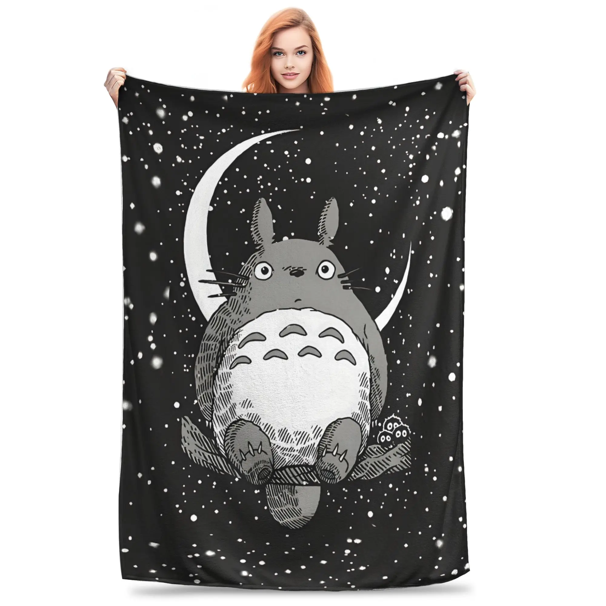 1PC home Cutecore Room Decor My Neighbor Totoros Blanket Throw Blanket  Novelty Warm Blanket All Season