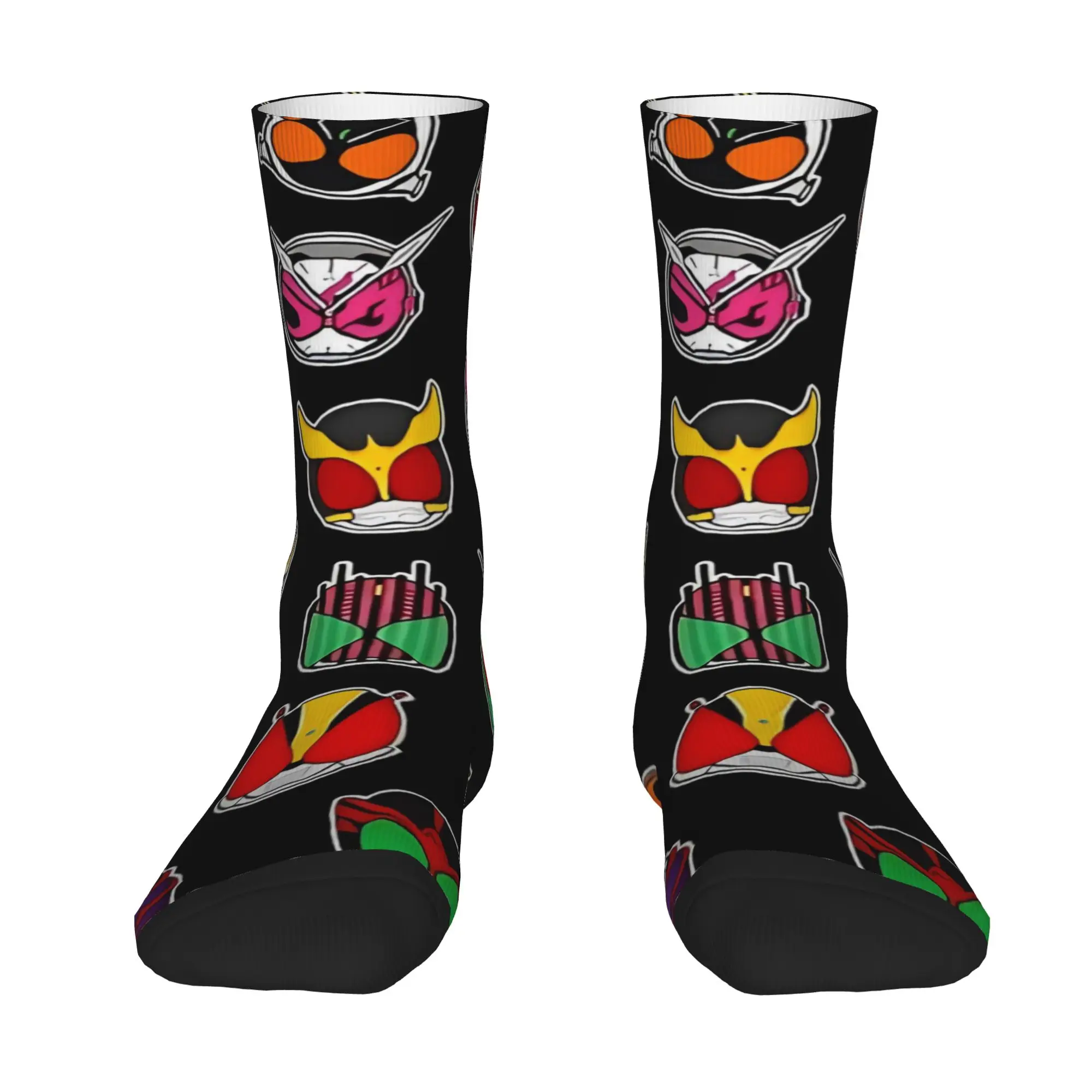 Funny Sock BANDAI Kamen Rider 6 Vintage Seamless Pattern Printed Men Socks Casual Men's Socks
