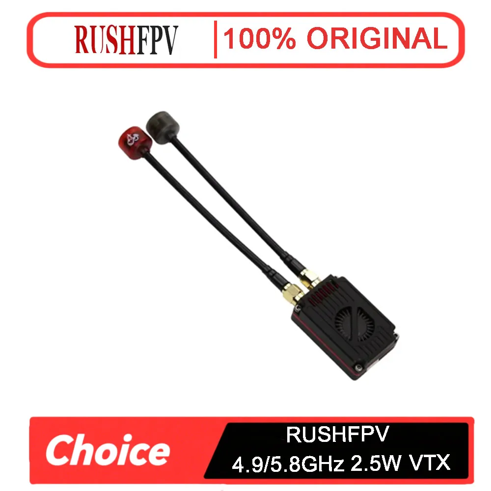 

RUSHFPV Dual Band 4.9/5.8GHz 2.5W VTX - 56CH IRC Tramp & SmartAudio 7-30V for FPV Long Range Racing Drones
