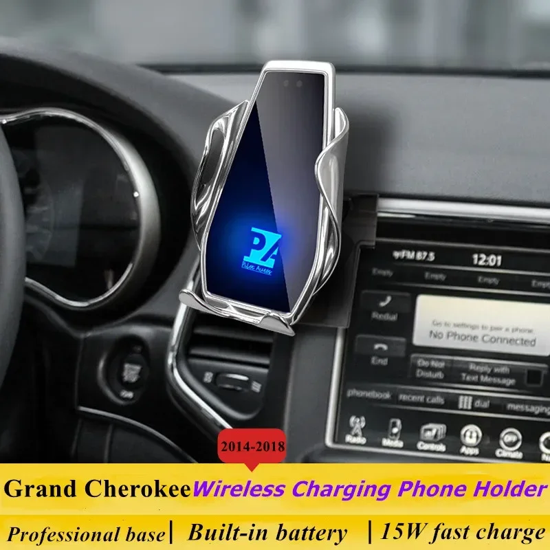 

2014-2018 For Jeep Grand Cherokee Mobile Phone Holder Wireless Charger Car Mount Navigation Bracket GPS Support 360