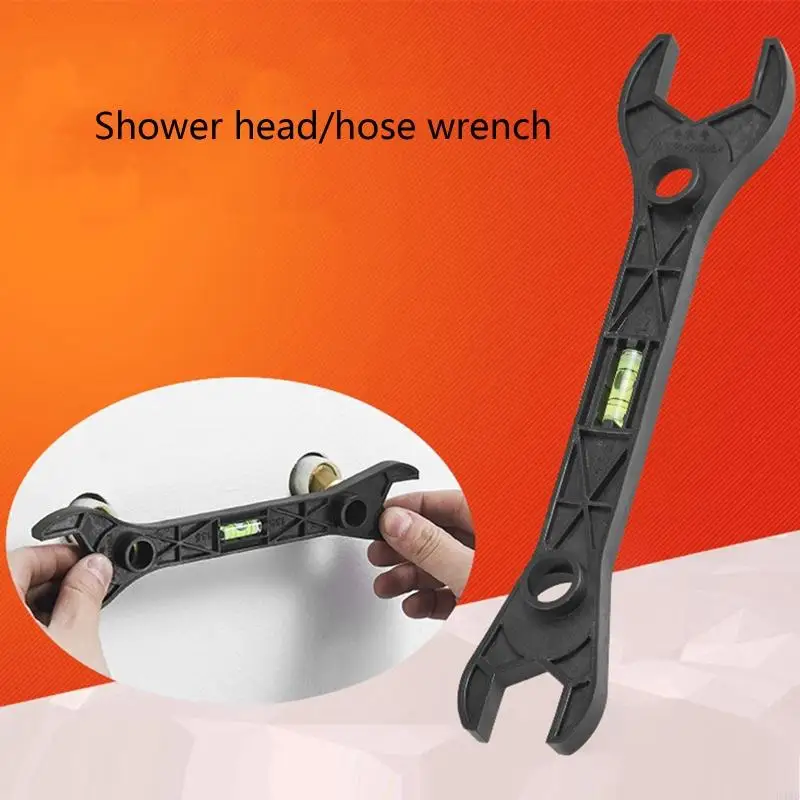 B46D Portable Wrench Double Headed Wrench with Bubble Level Suitable for Bathroom