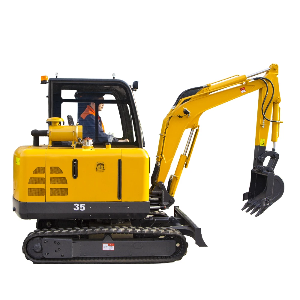 Miniexcavadora diésel modificada para requisitos particulares, excavadora pequeña sobre orugas de fábrica de 3,5 toneladas, con accesorios a la venta