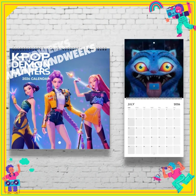 

2026 Kpop Demon Hunters , Cute Anime Kpop Wall Calendar, Gift for Kpop Fans, Teen Girl Birthday Present,Fun Collectible Planner