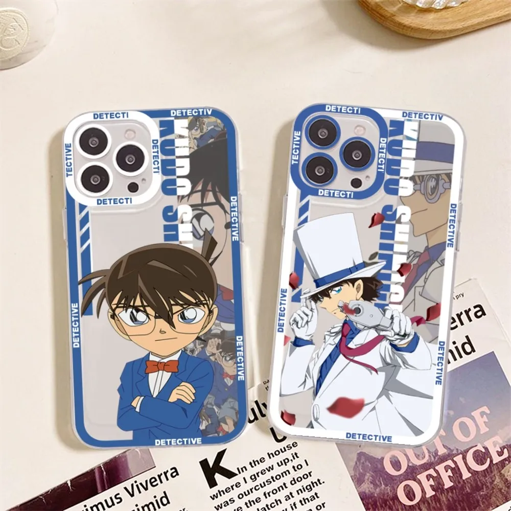 Anime Detective Conan Phone Case For iPhone 11 12 13 14 Mini Pro Max XR X XS TPU Clear Case