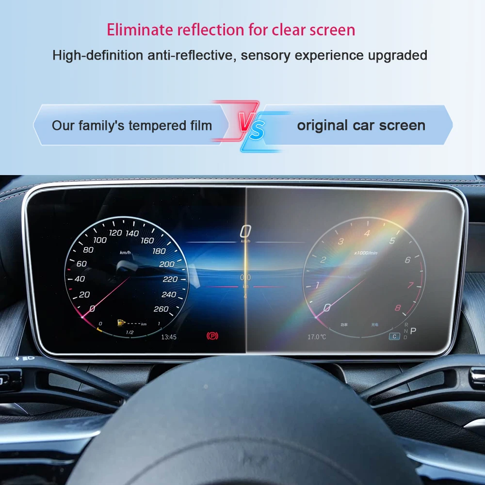 Für Mercedes Benz GLC/C-Klasse W206/X254 2023-26 Mittelkonsole LCD-Bildschirm Schutzfolie Gehärtetes Glas Kratzfest – Detail 1
