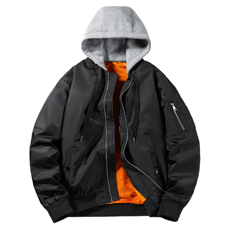 

Hip Hop Streetwear Jackets Clothing Fashion Men's Windbreaker Trend Wear Jackets Men New Baseball Hooded Pure Cotton Jacket