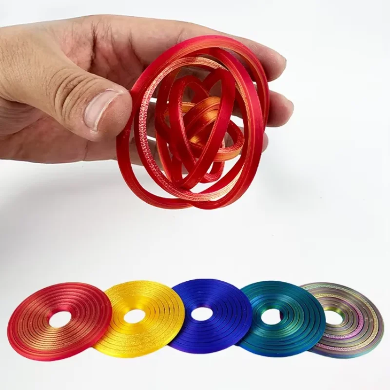3D Printing Fingertip Gyroscope Toy Antianxiety Portable Fractal Fidget Disc Round Spinning Toy Color Decompression Ring