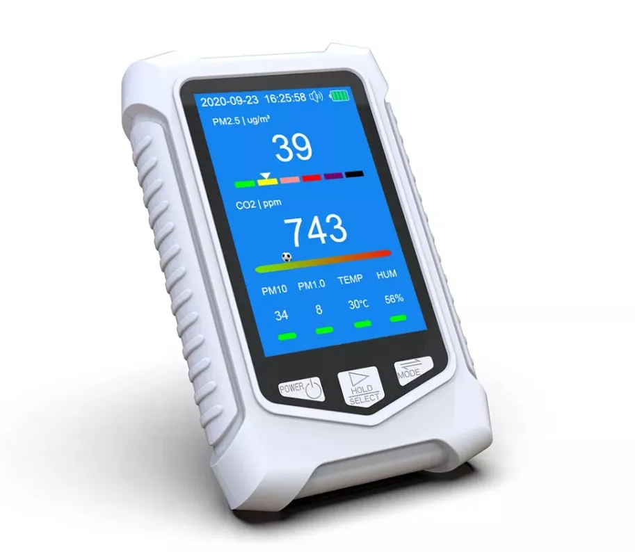 Multi-function CO2 PM2.5 Air quality detector Temperature Humidity monitor (OEM Packaging Available)