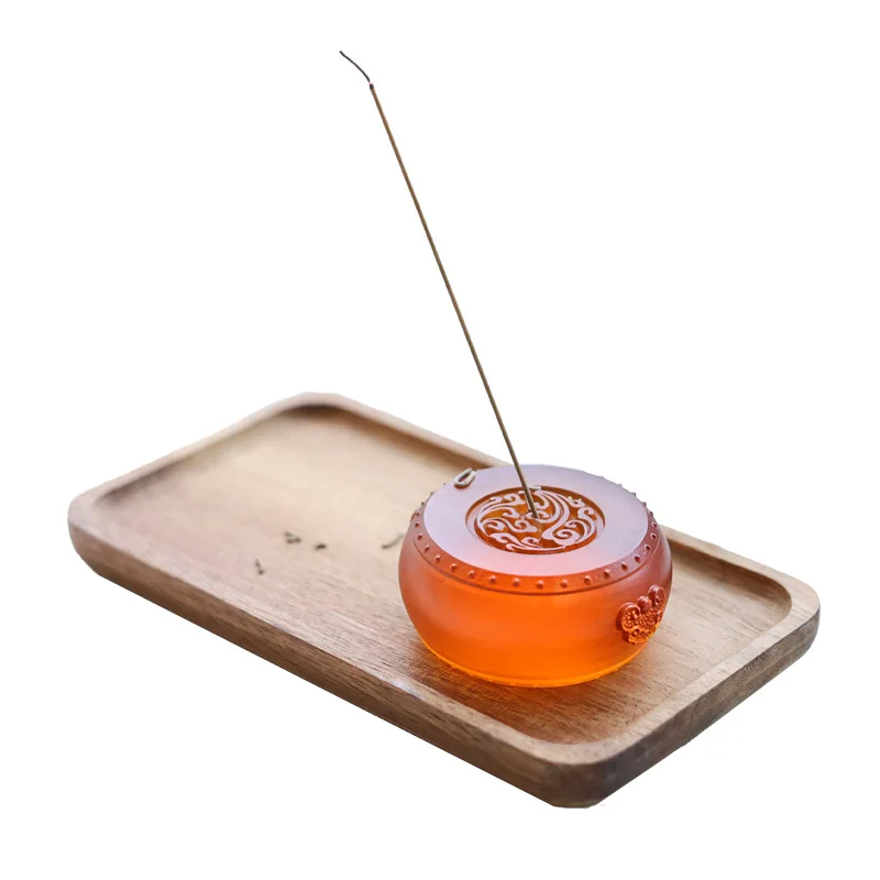 Glazed incense tube Wanyi fragrant mountain cloud drum paperweight hexagonal incense tube incense ceremony storage