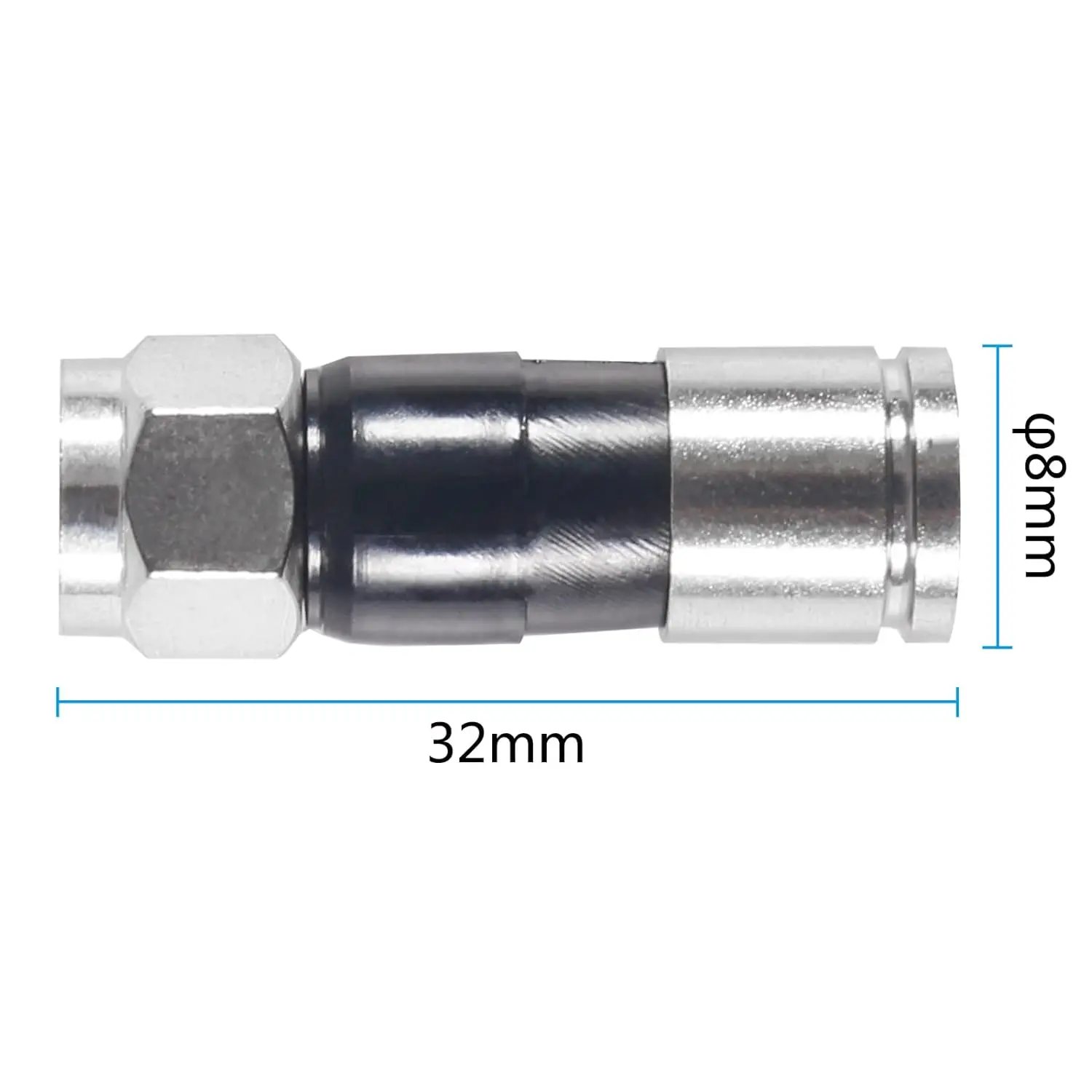 10pcs RG6 Compression Connectors RG6 F Type Connector Coax Coaxial Compression Fitting Waterproof Connection Black and Blue