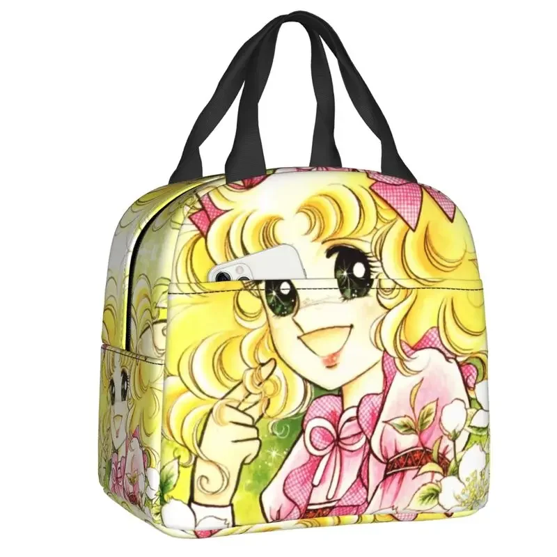 Cartoon Candy Candy Insulated Lunch Bag for School Office Animated Thermal Cooler Bento Box Women Kids Food Container Tote Bags