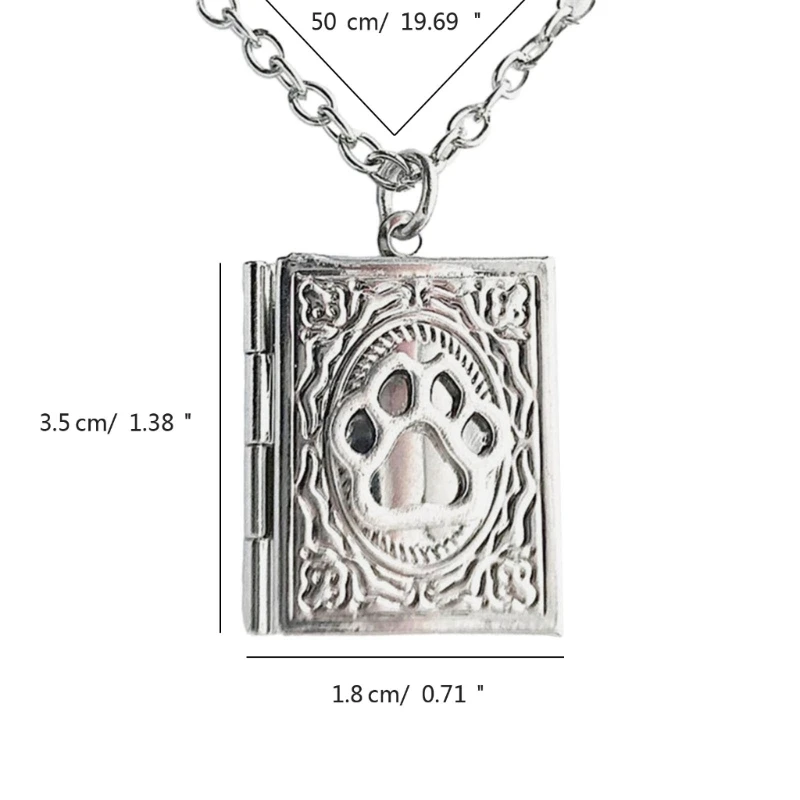 Individualized Book Locket Pendant Necklace Jewelry for Daily Wear Dates Parties C1FC