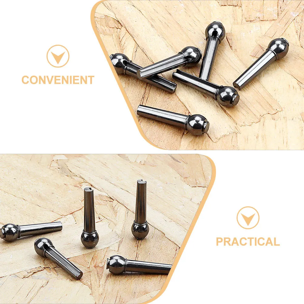 

6 Pcs Up and down Pillow Guitar String Nails Accessories Metal Bridge Pegs Acoustic