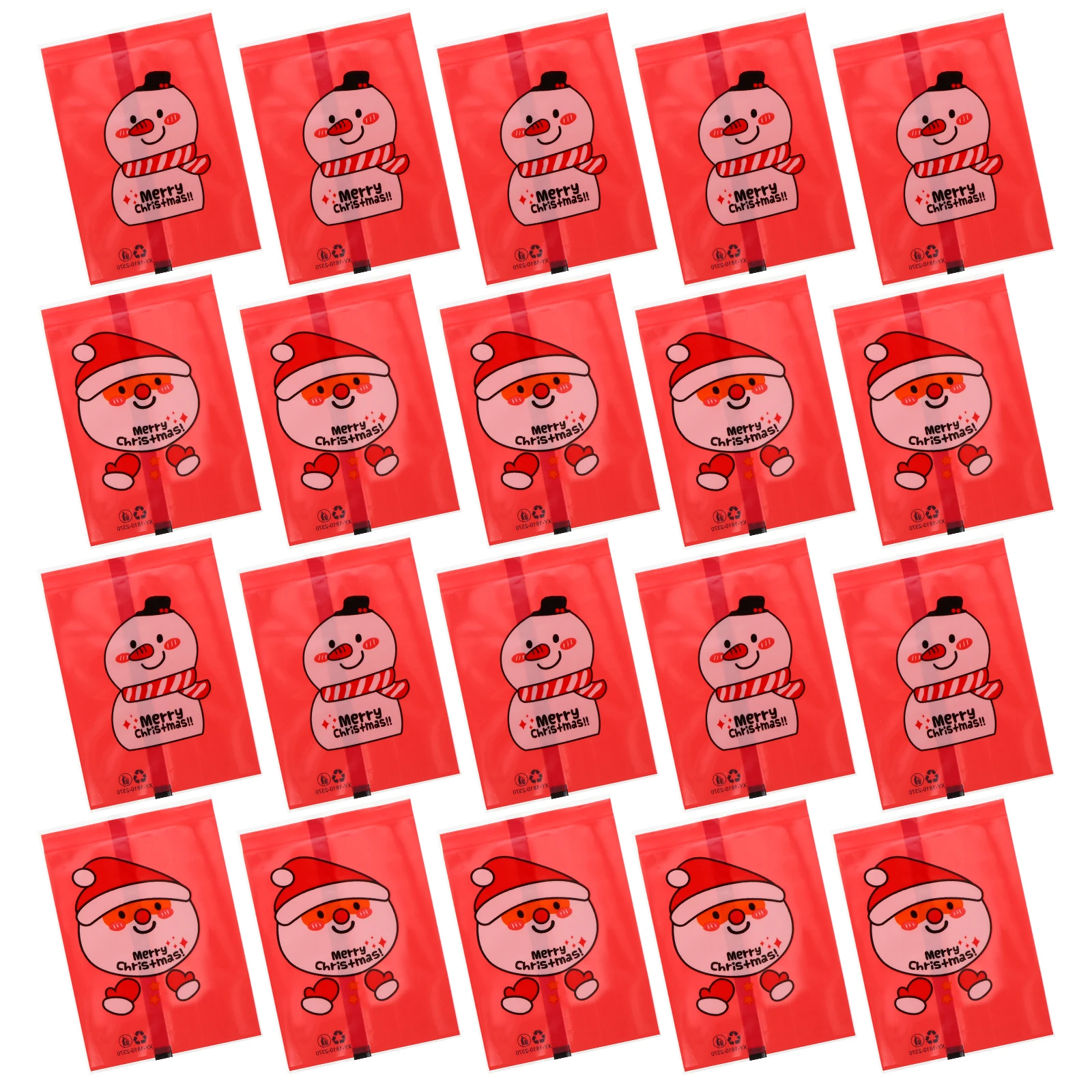 

100pcs Gift C y Wrapper Heat Seal Bags Heat Seal Packaging Red Santa Snowman Holiday C y Wrapper Snack Storage