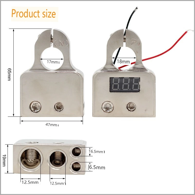 Car Audio Modified Car Battery Head Installation of Car Head Clip Battery Terminal Connection