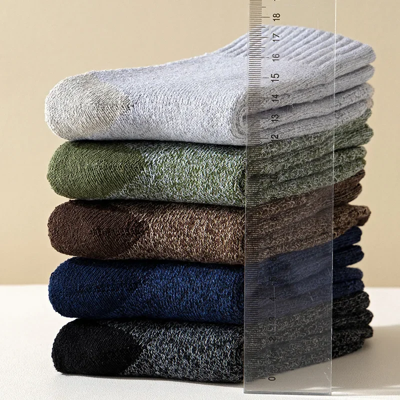 5 أزواج من الجوارب الشتوية الدافئة سميكة محبوكة ماصة للعرق جوارب الجري للرجال والنساء قابلة للتنفس جوارب رياضية للياقة البدنية وركوب الدراجات والتزلج #4