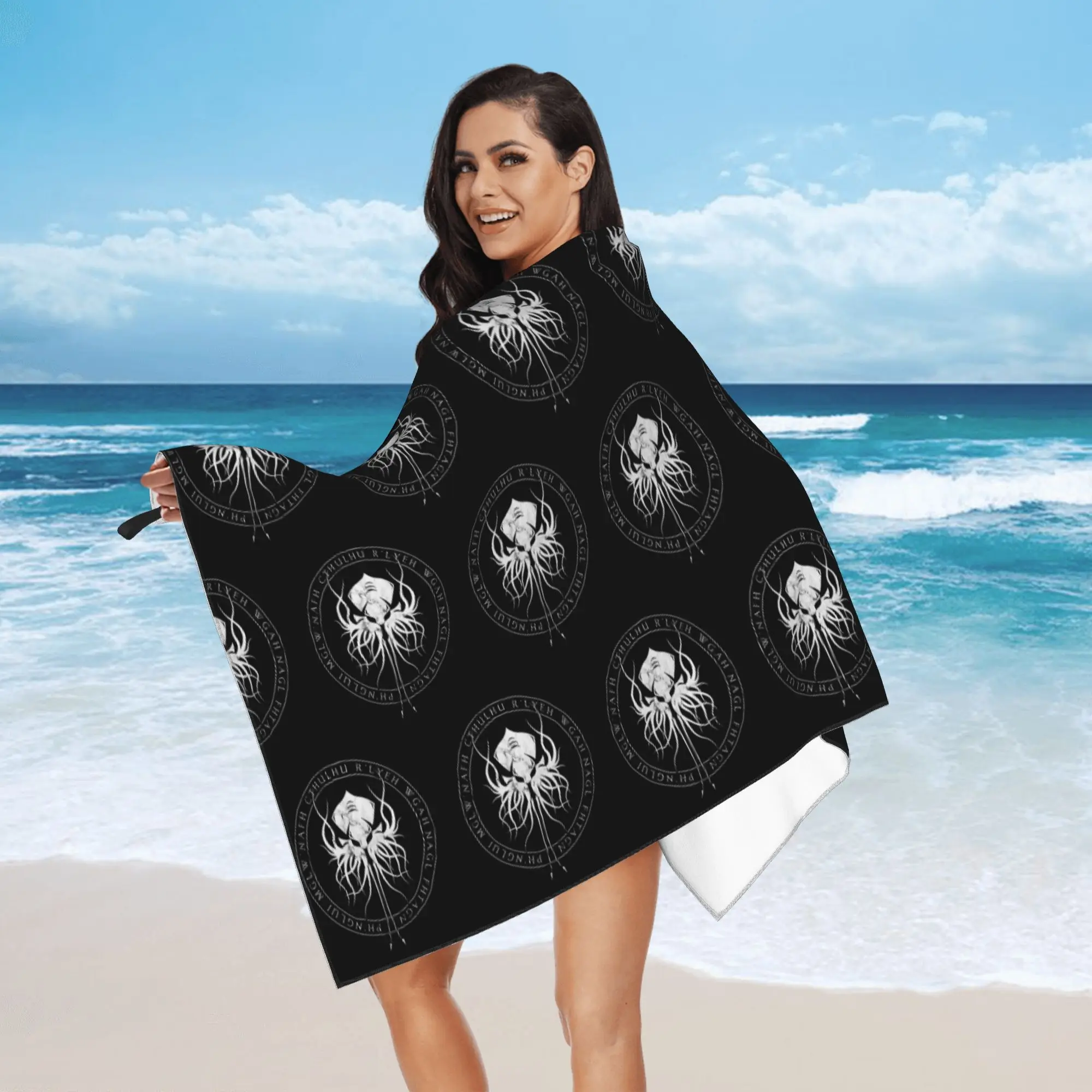Lovecraft Great Cthulhu Beach Towel Soft Microfiber Quick Dry Absorbent Quick Towels For Pool
