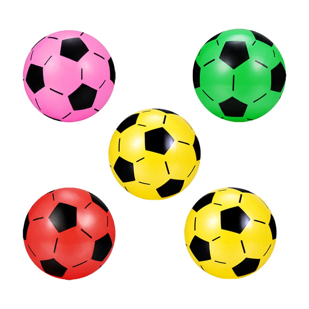 5pcs Inflatable Soccer Balls Kids Football Toys Plastic Bright Colors Random Fun Outdoor Parties Festivals Toy Balls