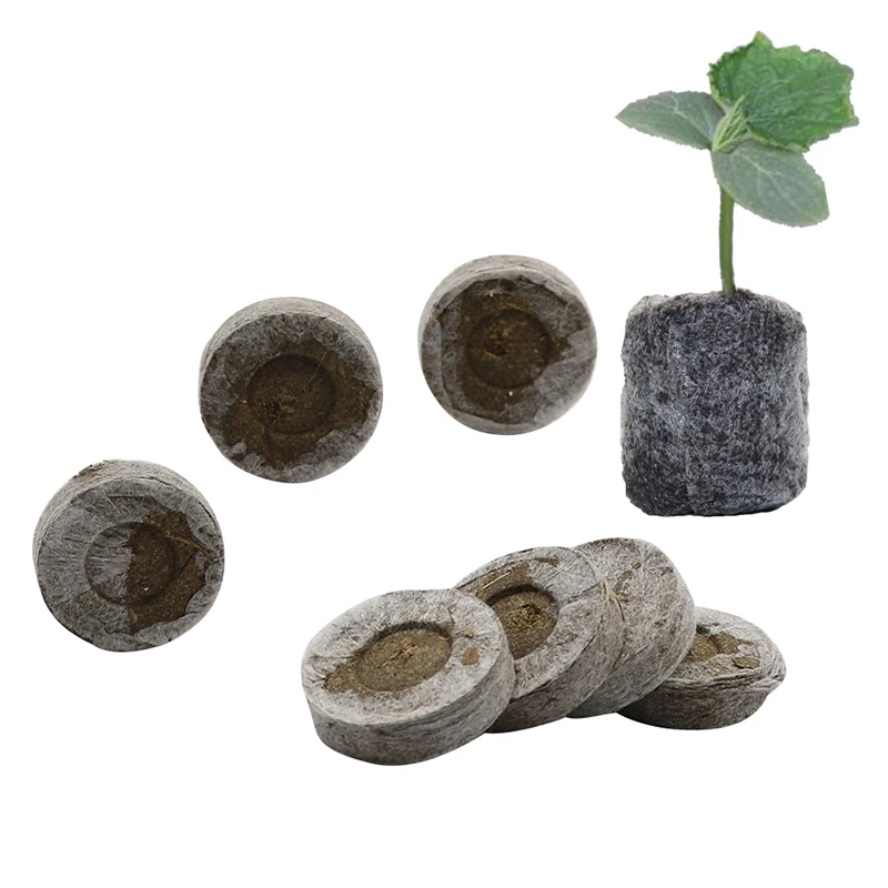 Nursery Block Peat Pellets for Garden Flowers Planting Agriculture Green Block for Seedling Cultivation 6 Pcs