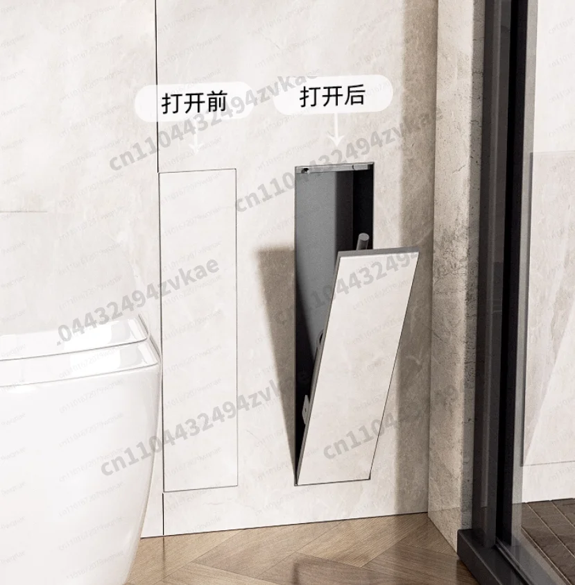 Modern Bathroom Hidden Toilet Brush Set | Stainless Steel Wall Niche with Silicone Brush, Embedded Design
