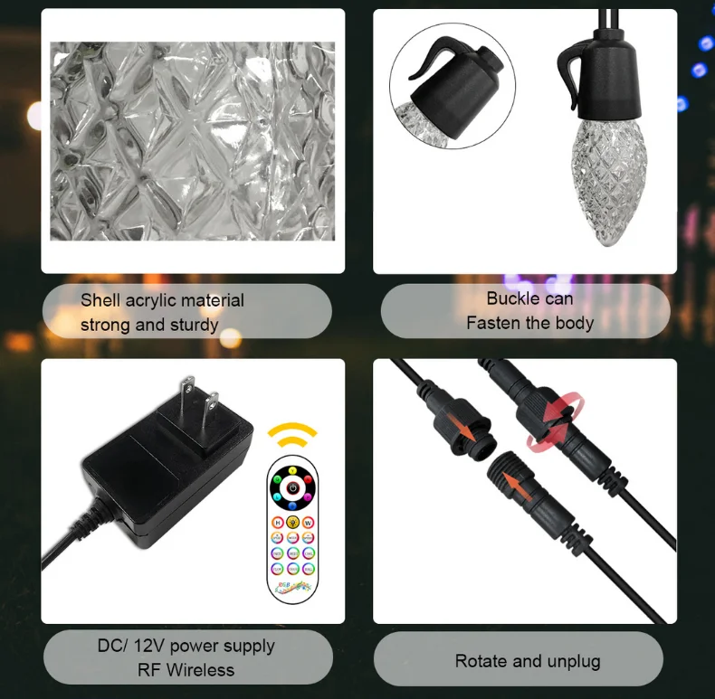 PALONE LED Symphonie Lichter Outdoor Hohe Spannung String Lichter RGB Dekorative Lampe Smart Weihnachten Licht String Kerze Lampen