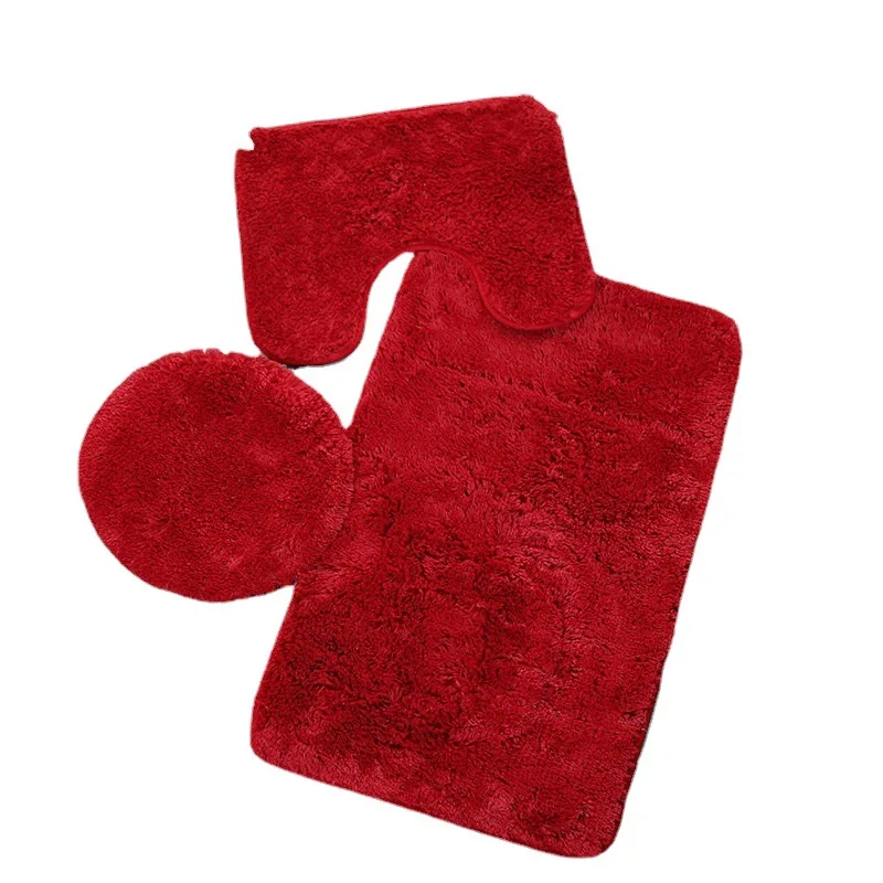 Luxurious Soft and Plush Toilet Mat Set with Water Absorbent Surface Bathrooms with Non-Slip Design