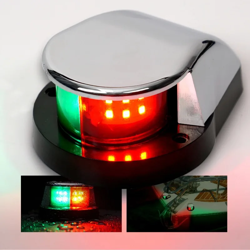 2PCS Marine LED Navigation Signal Light Red Green Warning Lamp For Yacht Speedboat Motorboat Floating Vessel