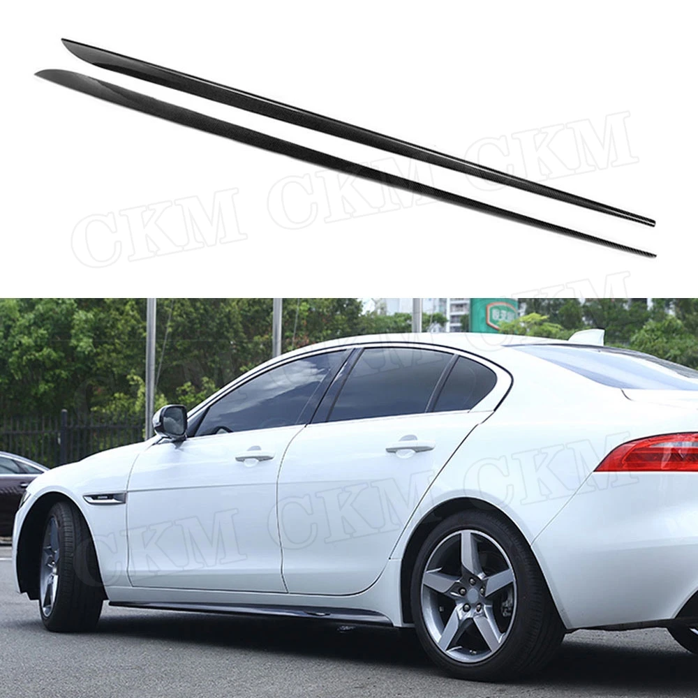 For XE Carbon Fiber / ABS Side Skirts body apron kit For Jaguar Sedan 4-Door 2015-2018 2PCS/Set Car styling