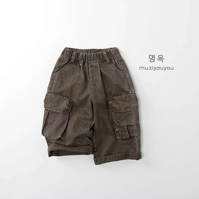 2025 خريف جديد الأطفال سراويل تقليدية موضة بنين البضائع السراويل القطن الاطفال الفتيات الصلبة تنوعا فضفاض السراويل بناطيل أطفال