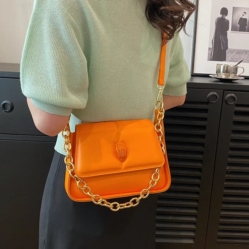 Kurt Geiger-Bolso de mano con cabeza de águila para mujer, bandolera de hombro con cadena multicolor, de diseñador, para otoño, 2023