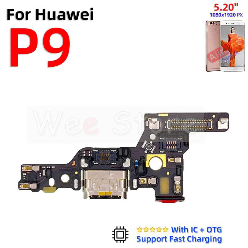 AiinAnt Charger Dock Connector Port Fast Charging Board Flex Cable For Huawei P8 P9 P10 Lite Plus 2016 2017 Phone Parts