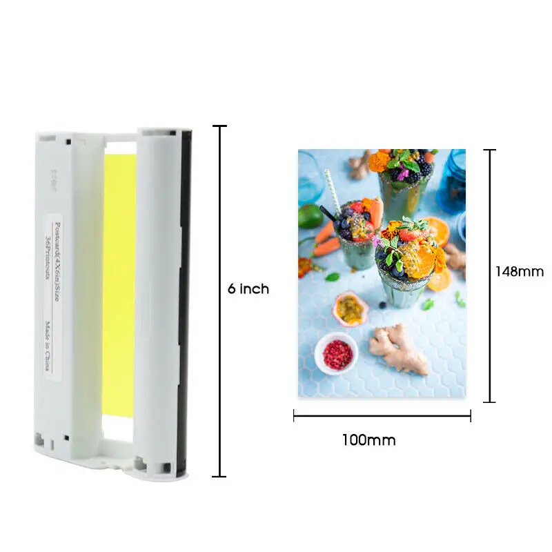 Compatible Canon KP-108IN 3 Color Ink 180 Sublimation Photo Paper 4*6\