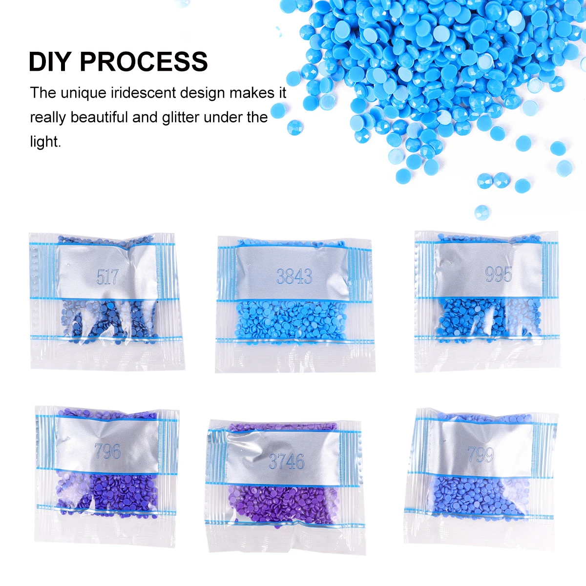 

48pcs Resin Rhinestones Round Drills Acrylic Jewelry Craft Supplies DIY Embroidery Painting Accessories Flat Bottom Decorations