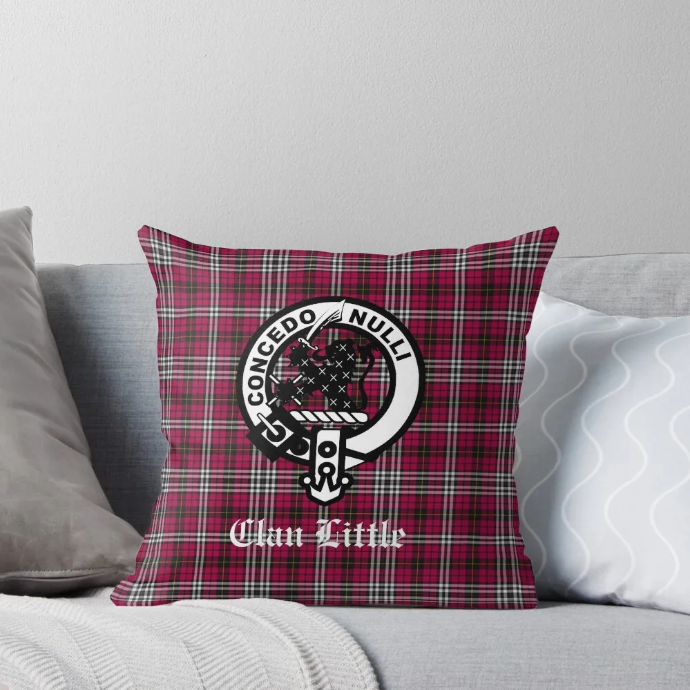 

Clan Little Crest Badge & Tartan Throw Pillow Pillow Case Christmas Pillow Cases home decor items