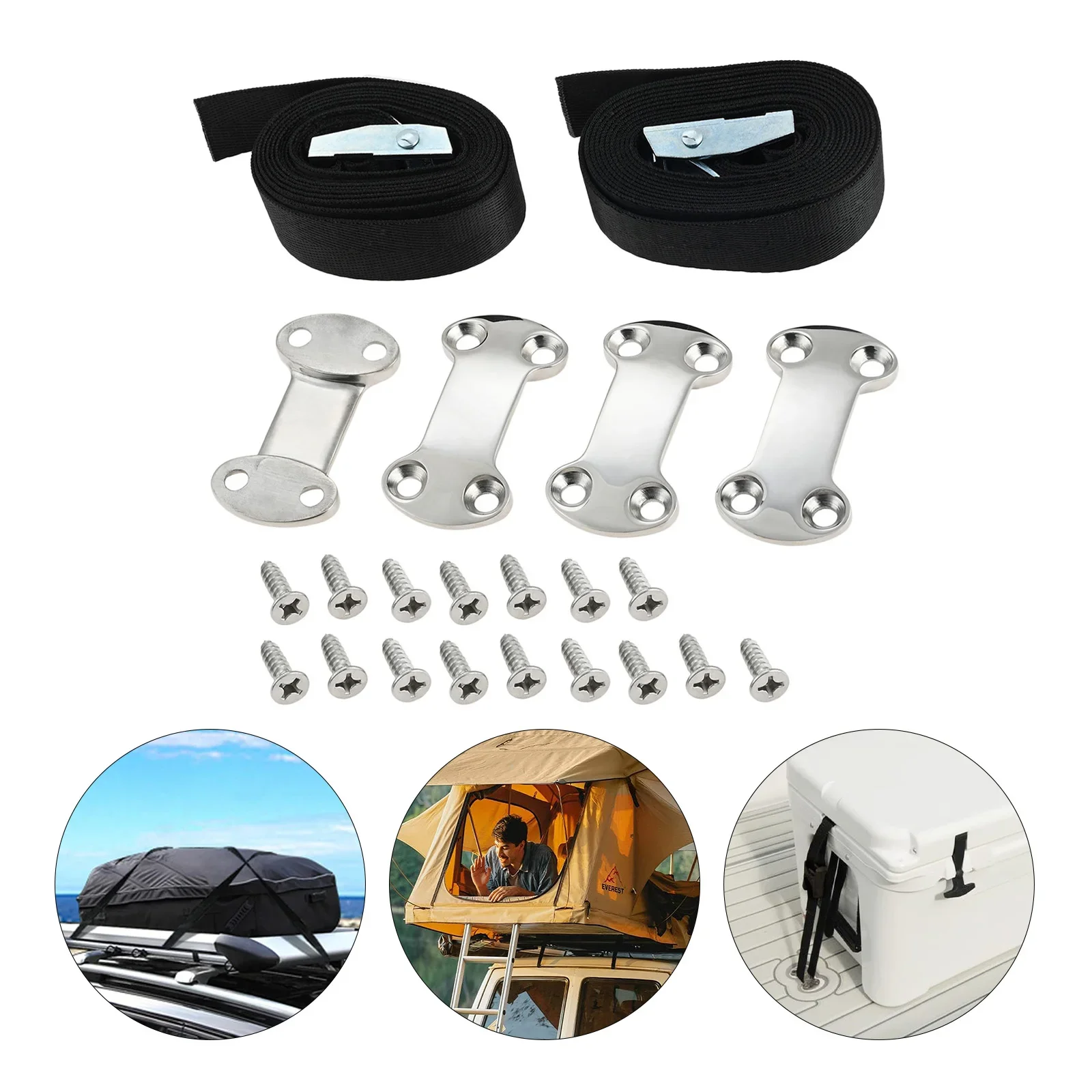 2Pcs 79in Universal Battery Cooler Tie Down Nylon Lashing Straps with Cam Buckles Kit for RV Boat Ship Deck Truck Camper Toolbox