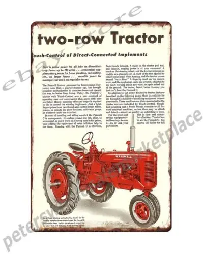 1950 Farmall tractor farm equipment metal tin sign metal wall art decor art