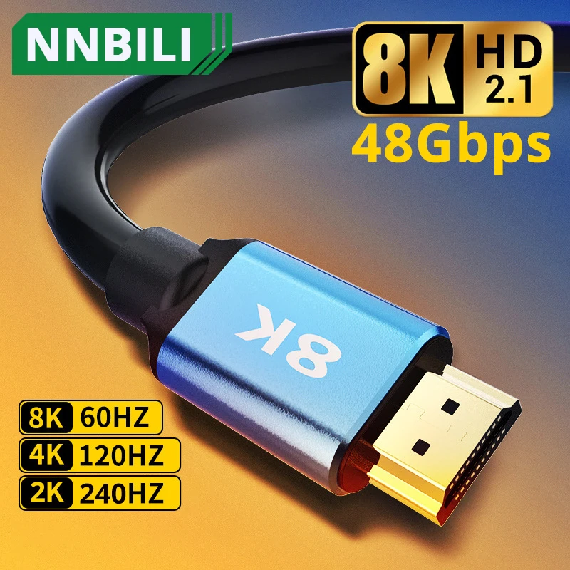 8K Hdmi Kabel Hdmi 2.1 Draad Voor Xiaomi Xbox Serries X PS5 PS4 Chromebook Laptops 120Hz Hdmi Splitter digitale Kabel Cord 4K